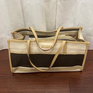 Tan and Brown canvas Kate Spade purse